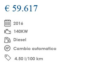  € 59.617 ﷯ 2016 ﷯ 140KW ﷯ Diesel ﷯ Cambio automatico ﷯ 4.50 l/100 km